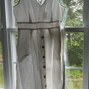 GAP white linen Midi Dress with Timeless Elegance